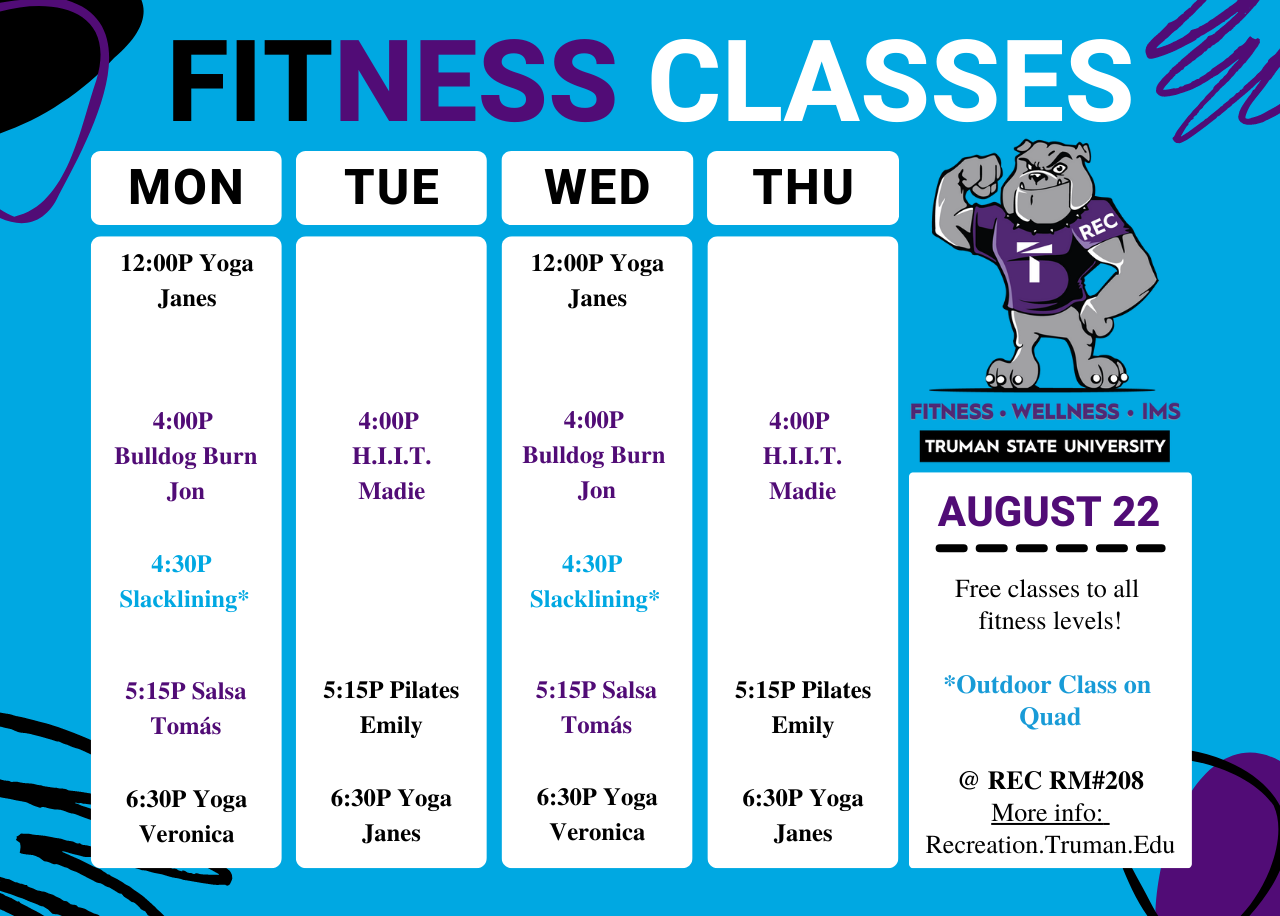Fall 2022 Fitness Class Schedule