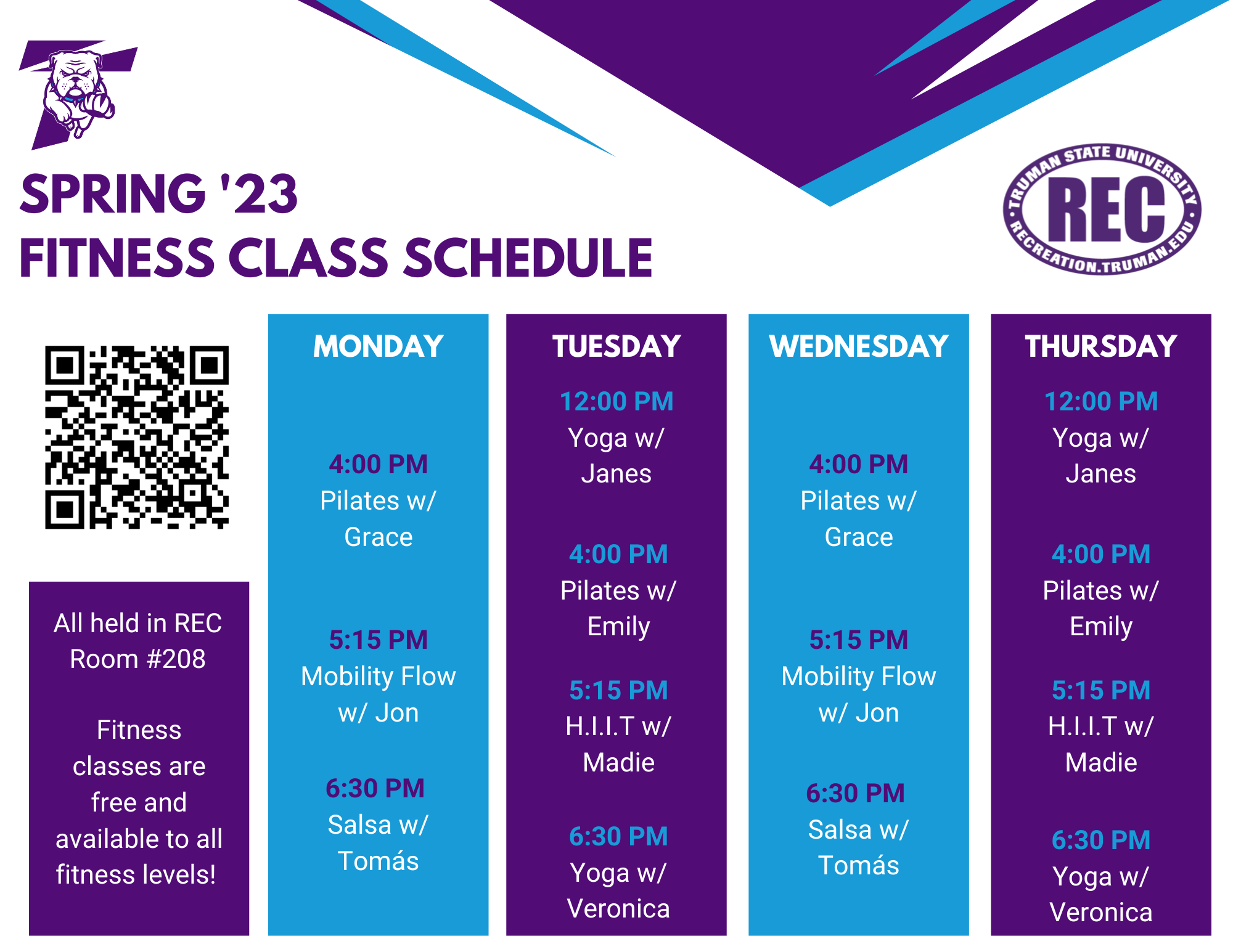 Spring 2023 Fitness Classes