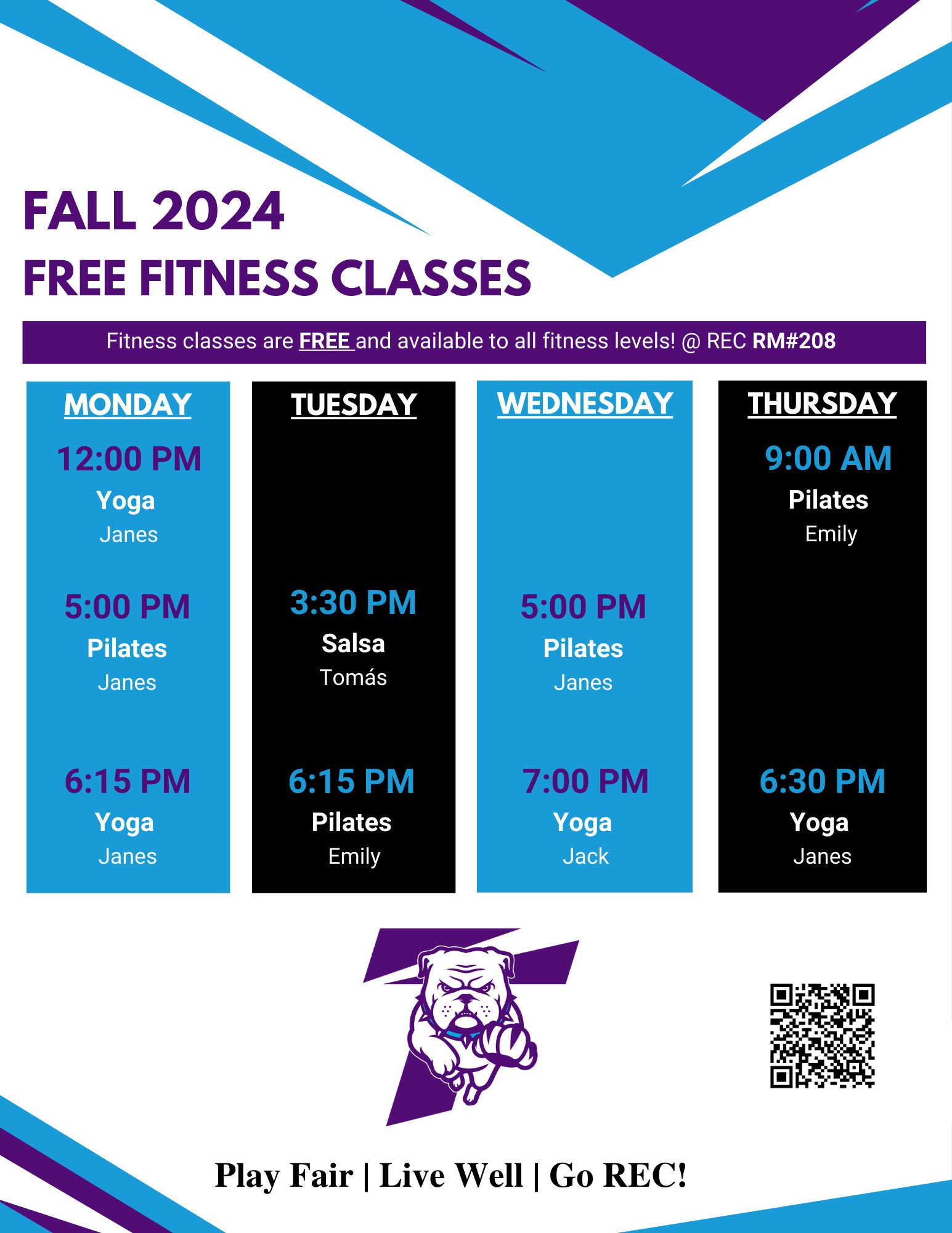 Fitness Class Schedule 